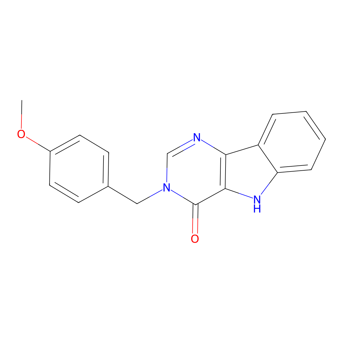 3-(4-methoxybenzyl)-3H-pyrimido[5,4-b]indol-4(5H)-one molecular structure, CAS 374707-45-6