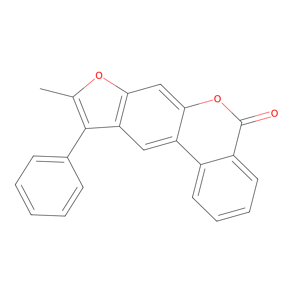 9-methyl-10-phenyl-5H-benzo[c]furo[3,2-g]chromen-5-one molecular structure, CAS 374707-69-4