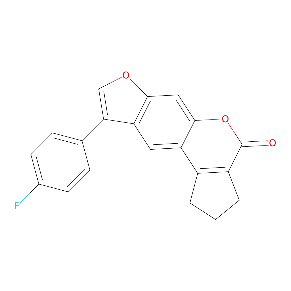 9-(4-fluorophenyl)-2,3-dihydrocyclopenta[c]furo[3,2-g]chromen-4(1H)-one molecular structure, CAS 374707-83-2
