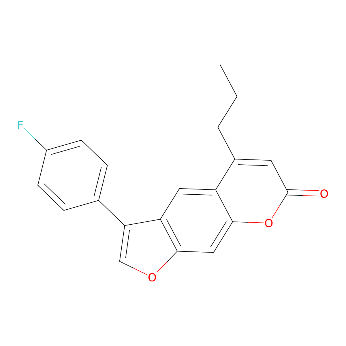 3-(4-fluorophenyl)-5-propyl-7H-furo[3,2-g]chromen-7-one molecular structure, CAS 374708-01-7