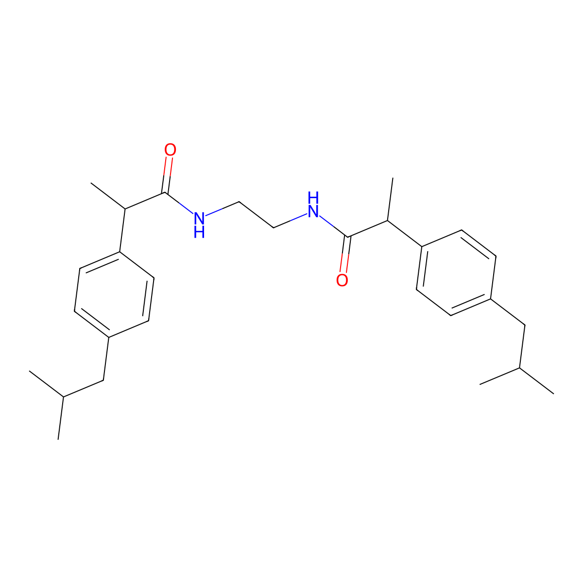 2-(4-isobutylphenyl)-N-(2-{[2-(4-isobutylphenyl)propanoyl]amino}ethyl)propanamide molecular structure, CAS 374708-02-8