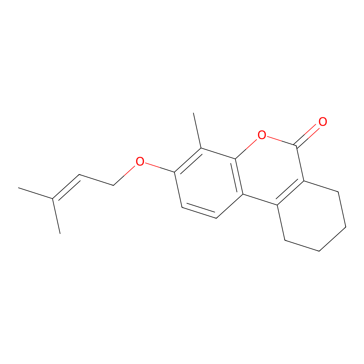 4-methyl-3-[(3-methylbut-2-en-1-yl)oxy]-7,8,9,10-tetrahydro-6H-benzo[c]chromen-6-one molecular structure, CAS 374708-13-1