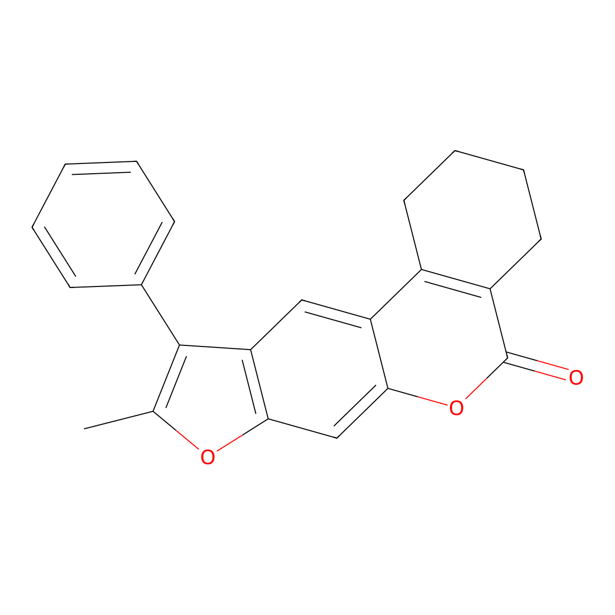 9-methyl-10-phenyl-1,2,3,4-tetrahydro-5H-benzo[c]furo[3,2-g]chromen-5-one molecular structure, CAS 374708-39-1