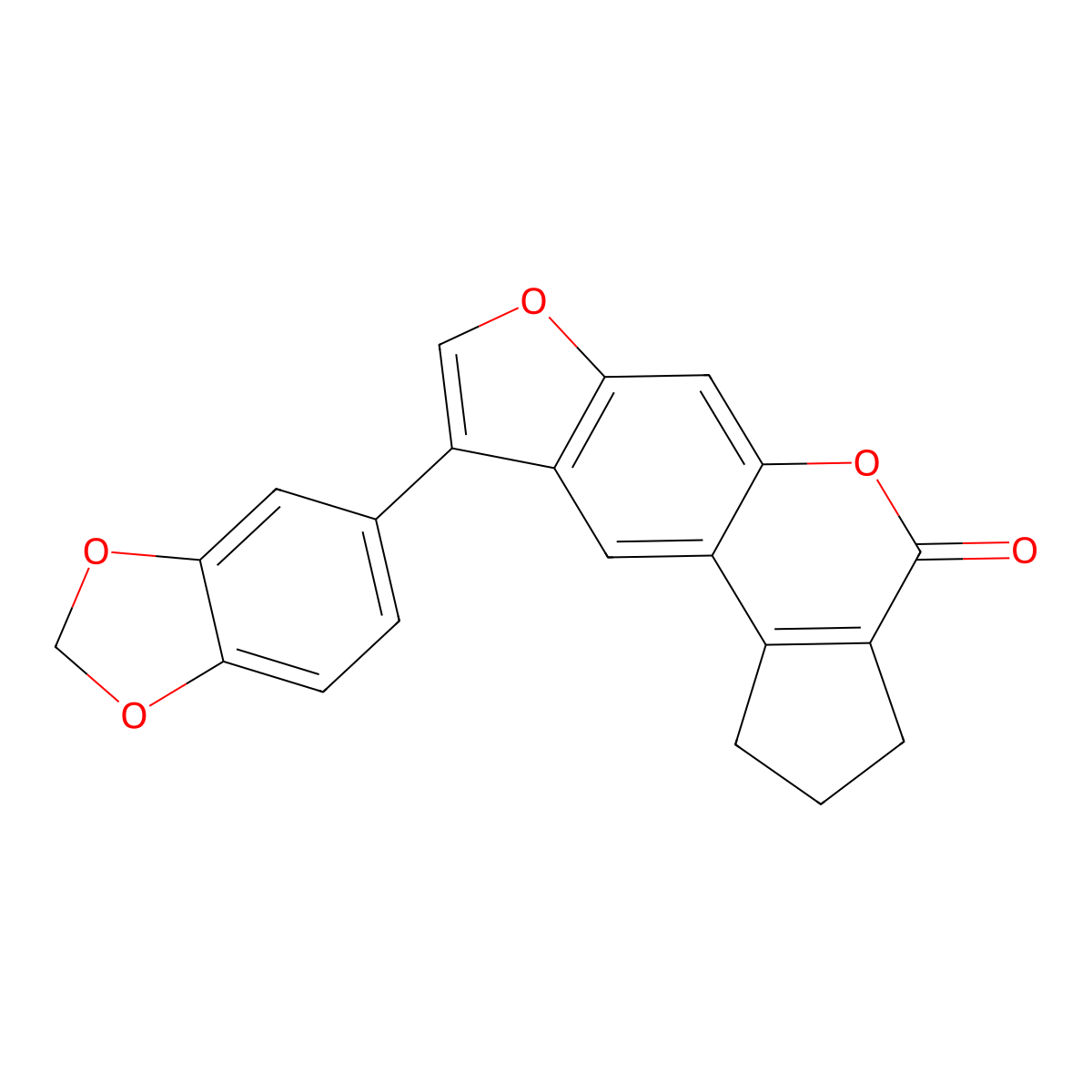 9-(1,3-benzodioxol-5-yl)-2,3-dihydrocyclopenta[c]furo[3,2-g]chromen-4(1H)-one molecular structure, CAS 374708-65-3