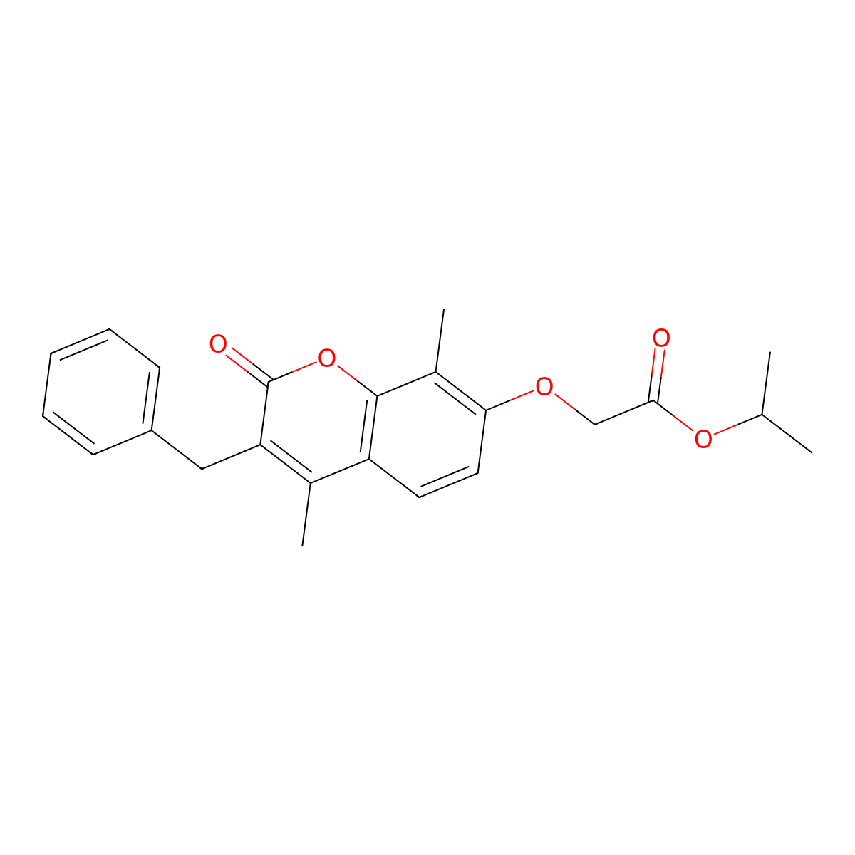 Isopropyl ((3-benzyl-4,8-dimethyl-2-oxo-2H-chromen-7-YL)oxy)acetate molecular structure, CAS 374708-84-6