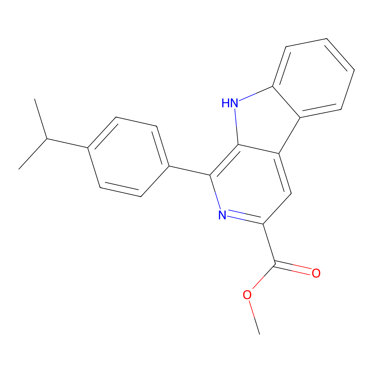 methyl 1-[4-(propan-2-yl)phenyl]-9H-beta-carboline-3-carboxylate molecular structure, CAS 374708-97-1