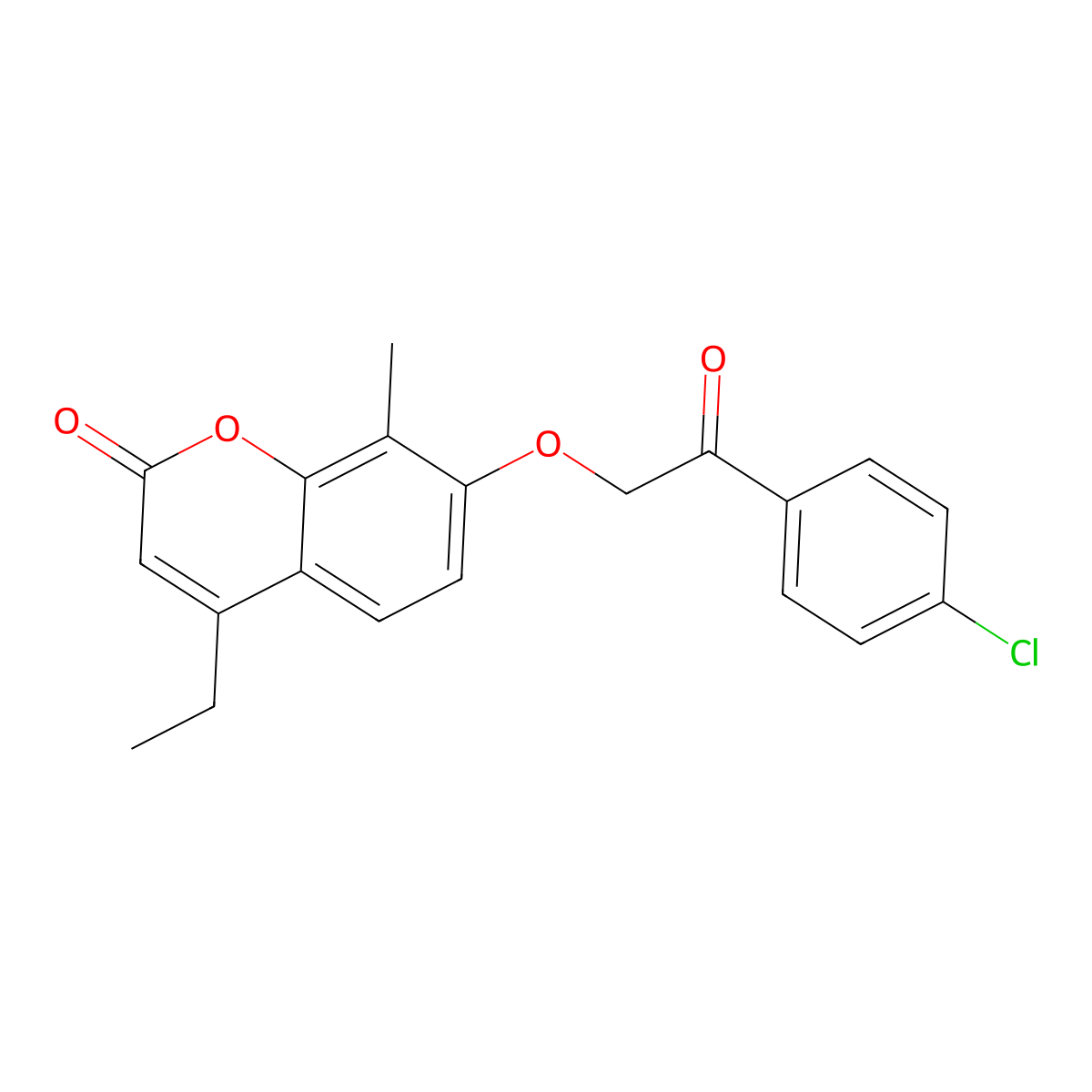 7-[2-(4-chlorophenyl)-2-oxoethoxy]-4-ethyl-8-methyl-2H-chromen-2-one molecular structure, CAS 374709-13-4