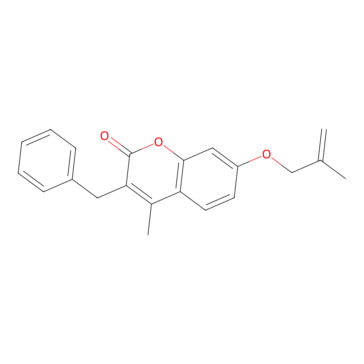 3-benzyl-4-methyl-7-[(2-methylprop-2-en-1-yl)oxy]-2H-chromen-2-one molecular structure, CAS 374709-28-1