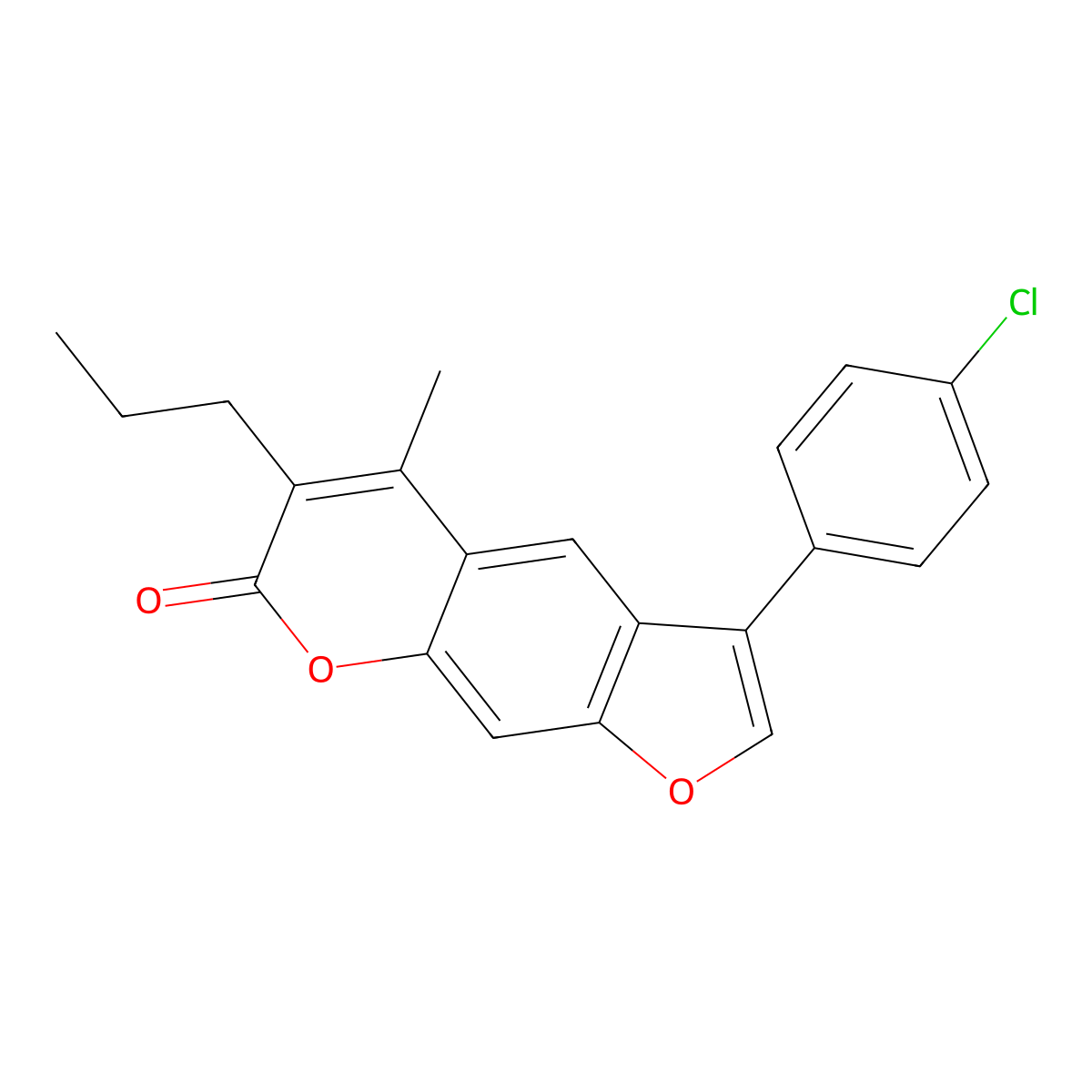 3-(4-chlorophenyl)-5-methyl-6-propyl-7H-furo[3,2-g]chromen-7-one molecular structure, CAS 374709-56-5