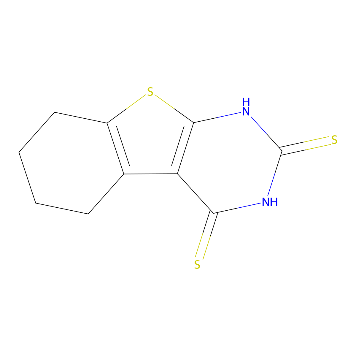 5,6,7,8-Tetrahydro-1H-benzo[4,5]thieno[2,3-d]pyrimidine-2,4-dithione molecular structure, CAS 37471-07-1