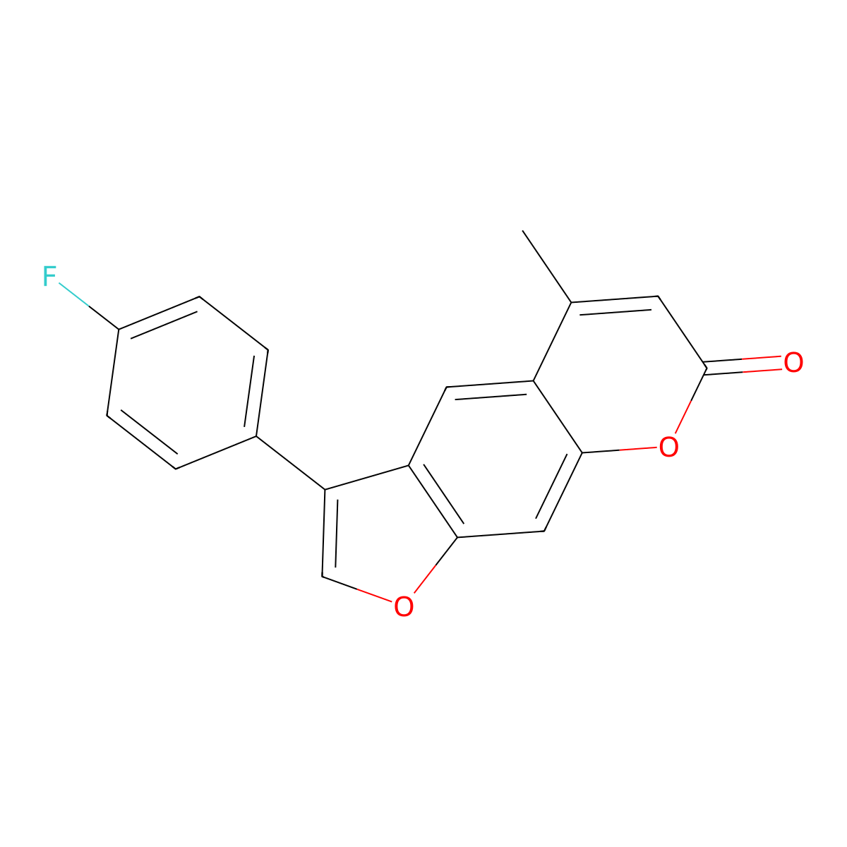 3-(4-fluorophenyl)-5-methyl-7H-furo[3,2-g]chromen-7-one molecular structure, CAS 374710-56-2