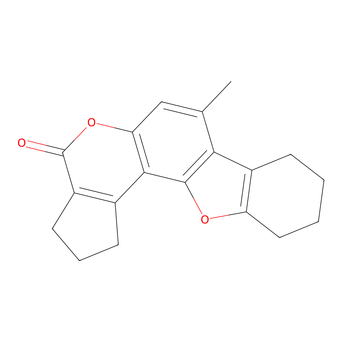 7-methyl-2,3,8,9,10,11-hexahydro[1]benzofuro[2,3-f]cyclopenta[c]chromen-4(1H)-one molecular structure, CAS 374710-70-0