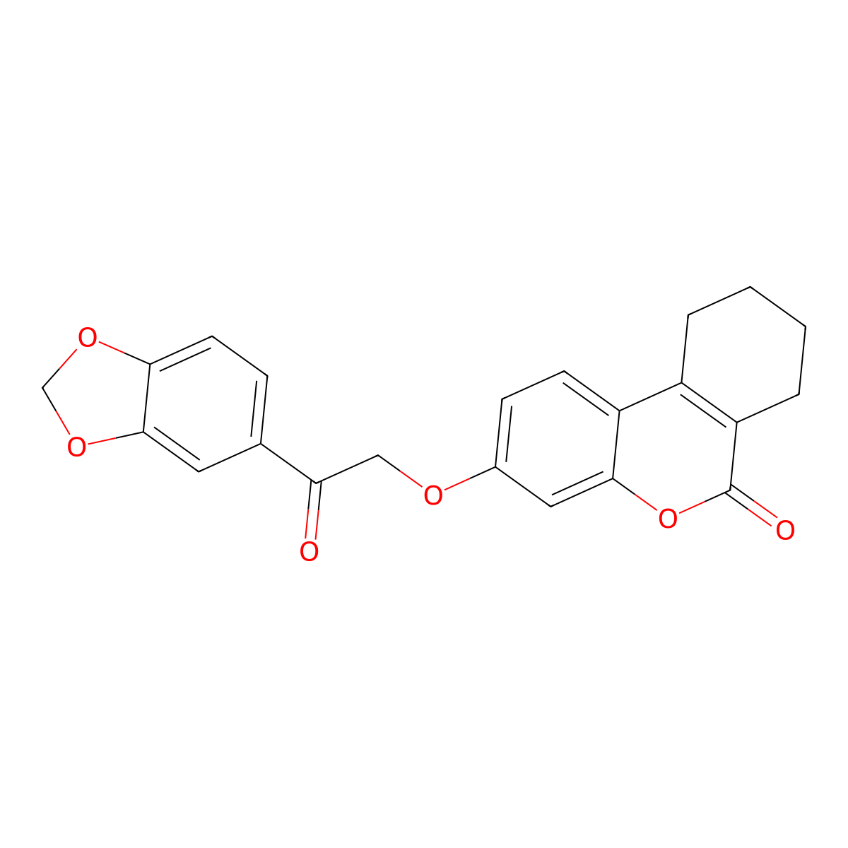 3-[2-(1,3-benzodioxol-5-yl)-2-oxoethoxy]-7,8,9,10-tetrahydro-6H-benzo[c]chromen-6-one molecular structure, CAS 374711-19-0