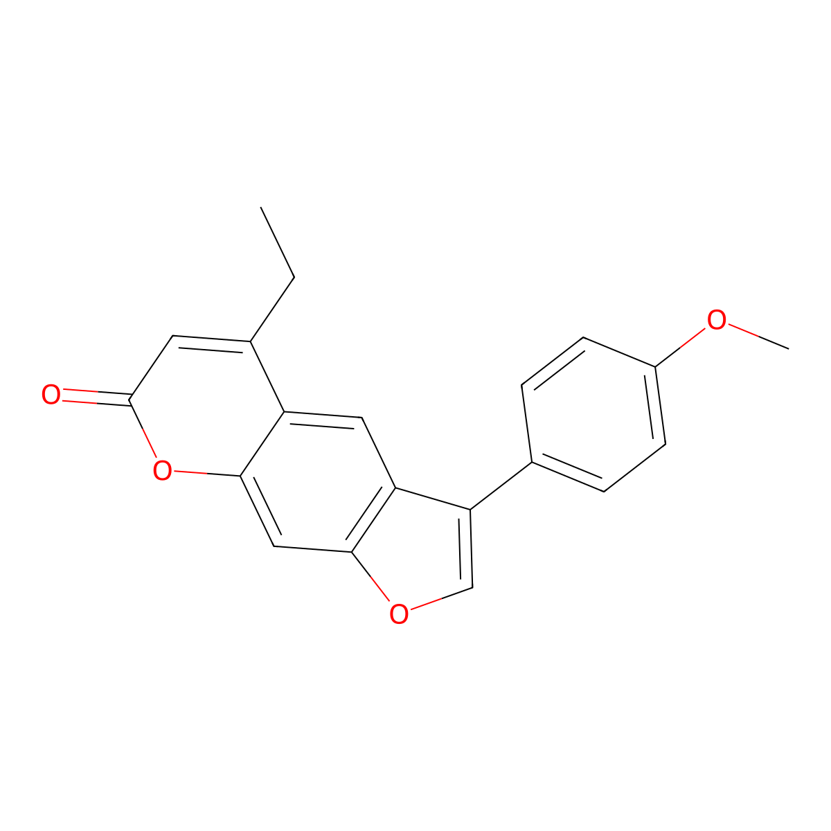 5-ethyl-3-(4-methoxyphenyl)-7H-furo[3,2-g]chromen-7-one molecular structure, CAS 374711-29-2