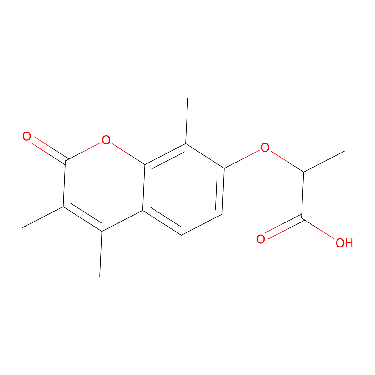 2-[(3,4,8-trimethyl-2-oxo-2H-chromen-7-yl)oxy]propanoic acid molecular structure, CAS 374711-48-5