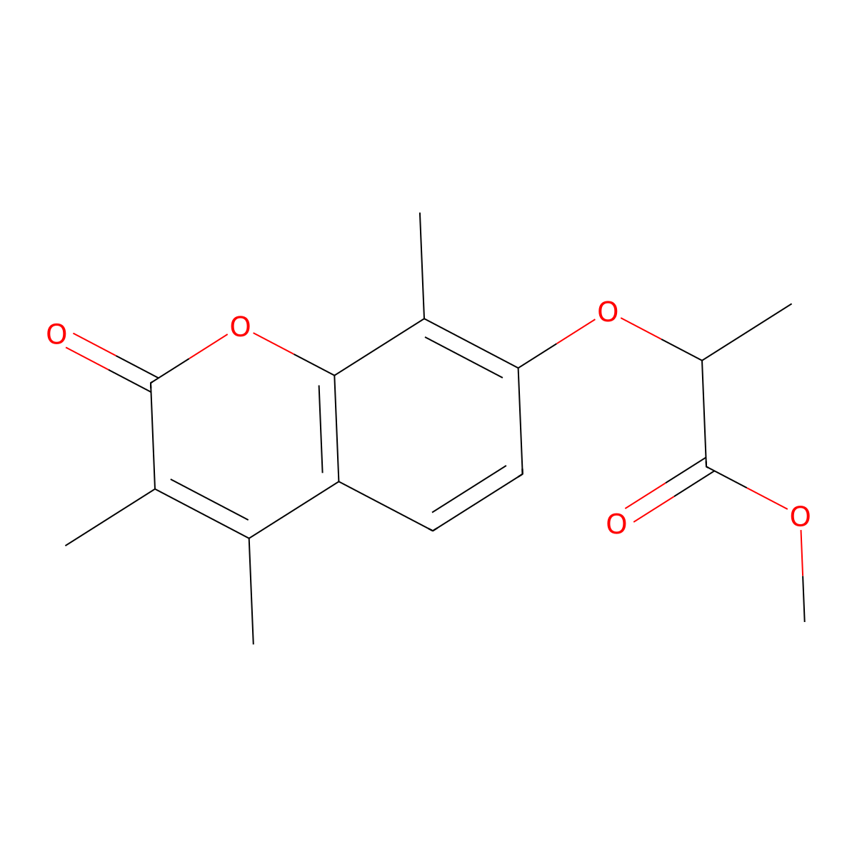 methyl 2-[(3,4,8-trimethyl-2-oxo-2H-chromen-7-yl)oxy]propanoate molecular structure, CAS 374711-64-5