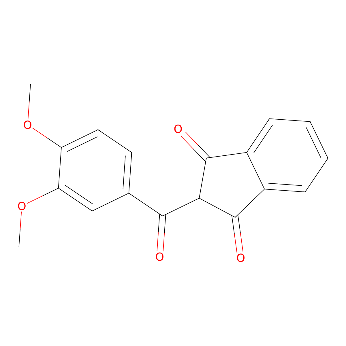 2-((3,4-Dimethoxyphenyl)carbonyl)indane-1,3-dione molecular structure, CAS 374722-15-3