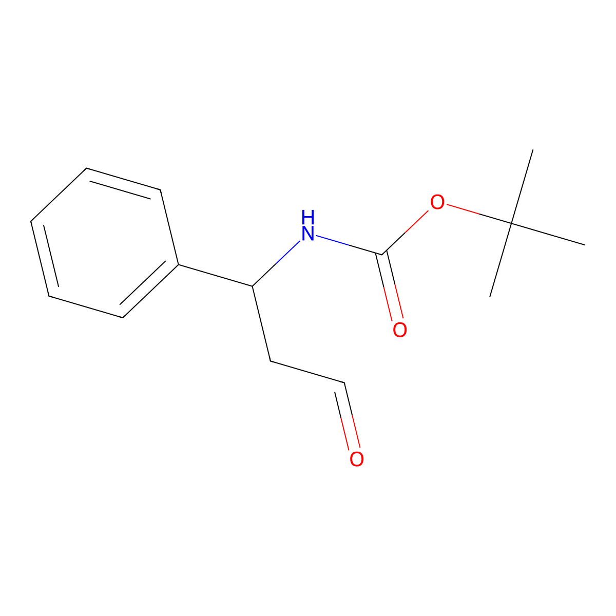 Tert-butyl N-(3-oxo-1-phenylpropyl)carbamate molecular structure, CAS 374725-03-8