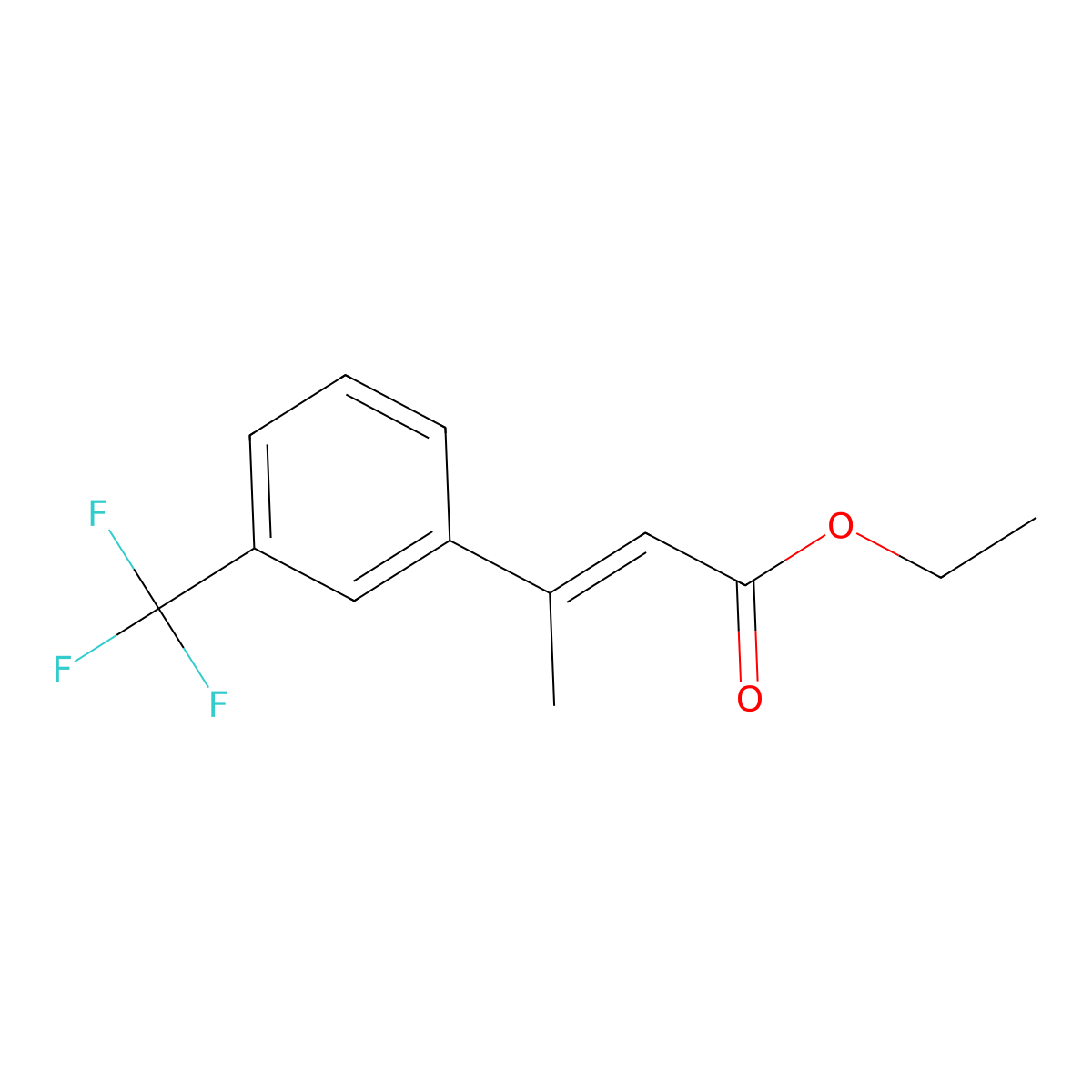 Ethyl 3-[3-(trifluoromethyl)phenyl]but-2-enoate molecular structure, CAS 374725-14-1