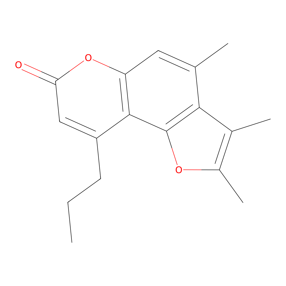 2,3,4-trimethyl-9-propyl-7H-furo[2,3-f]chromen-7-one molecular structure, CAS 374757-12-7