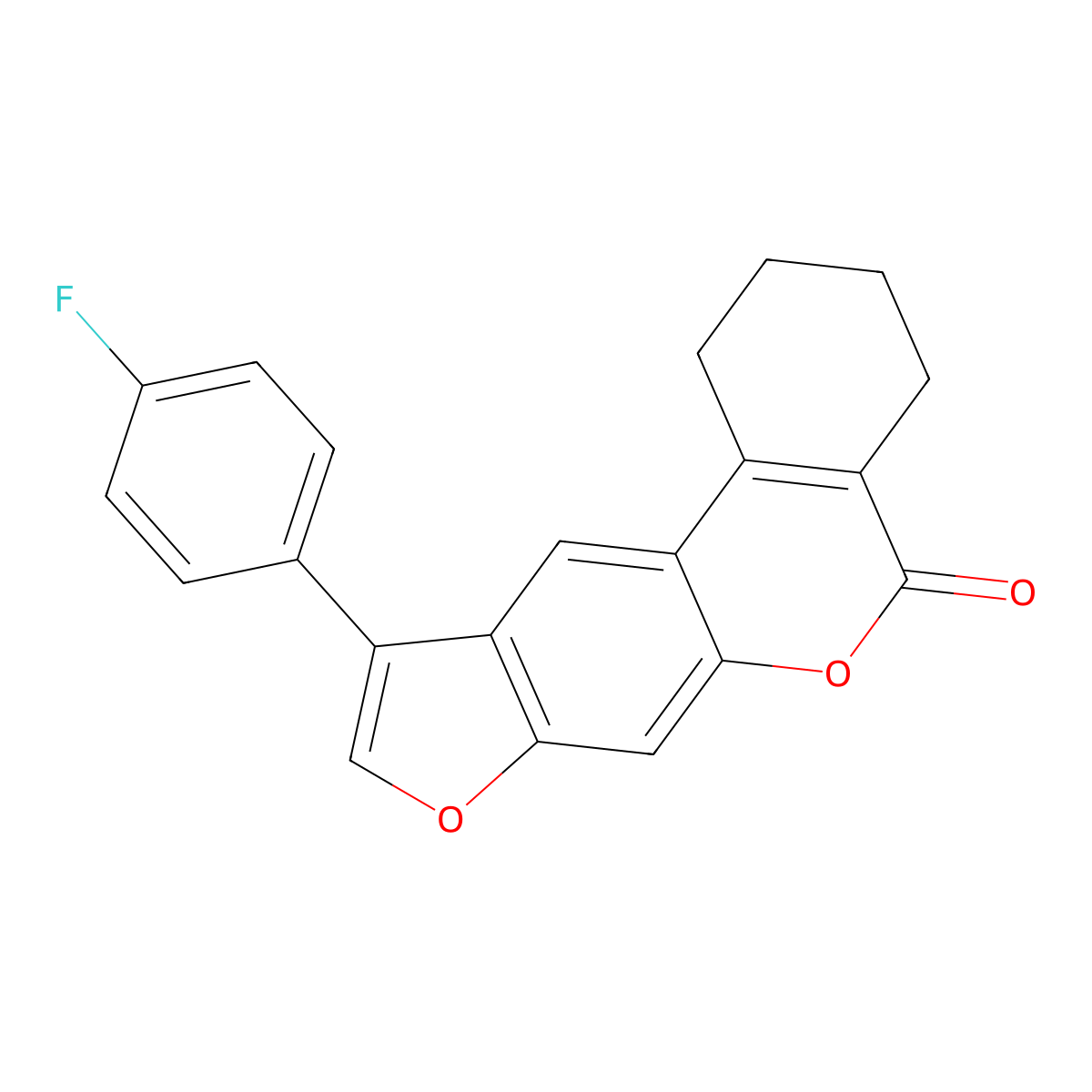10-(4-fluorophenyl)-1,2,3,4-tetrahydro-5H-benzo[c]furo[3,2-g]chromen-5-one molecular structure, CAS 374757-45-6