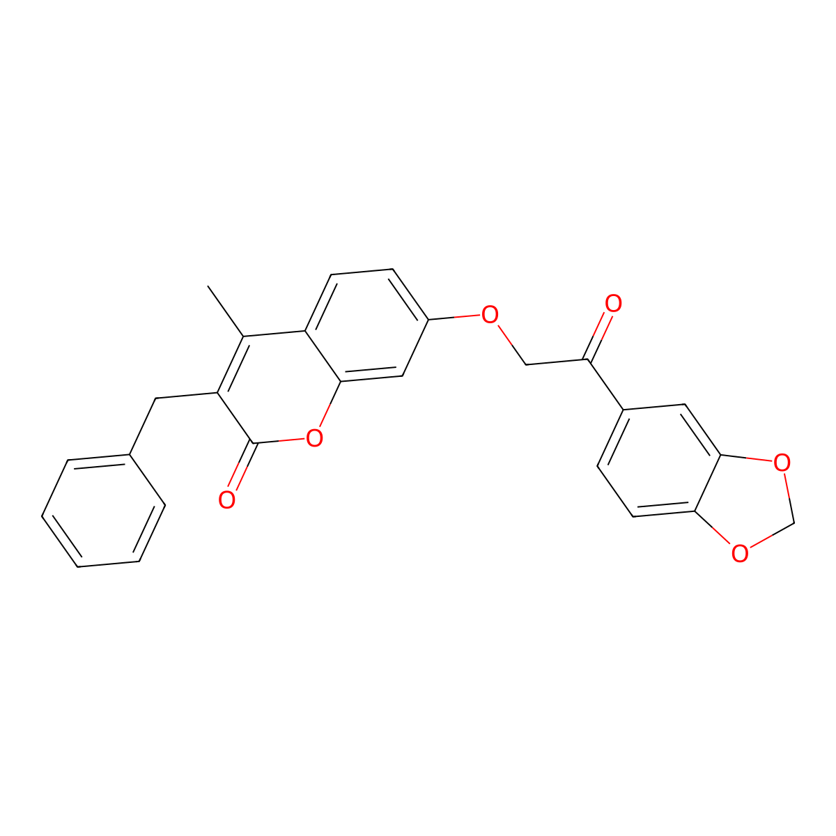 7-[2-(1,3-benzodioxol-5-yl)-2-oxoethoxy]-3-benzyl-4-methyl-2H-chromen-2-one molecular structure, CAS 374757-46-7