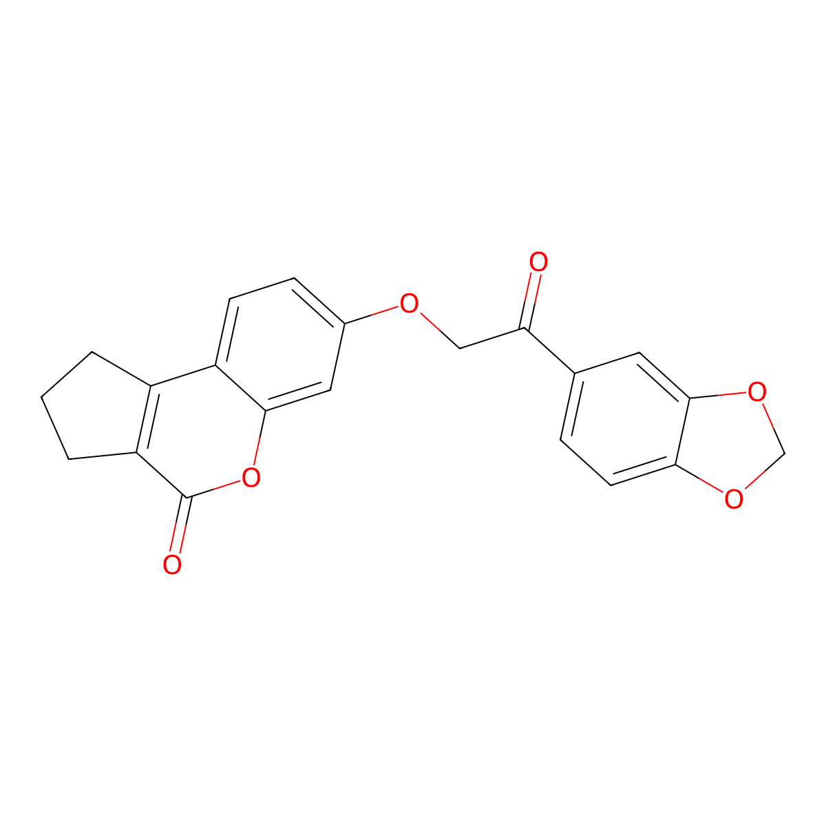 7-[2-(1,3-benzodioxol-5-yl)-2-oxoethoxy]-2,3-dihydrocyclopenta[c]chromen-4(1H)-one molecular structure, CAS 374757-60-5
