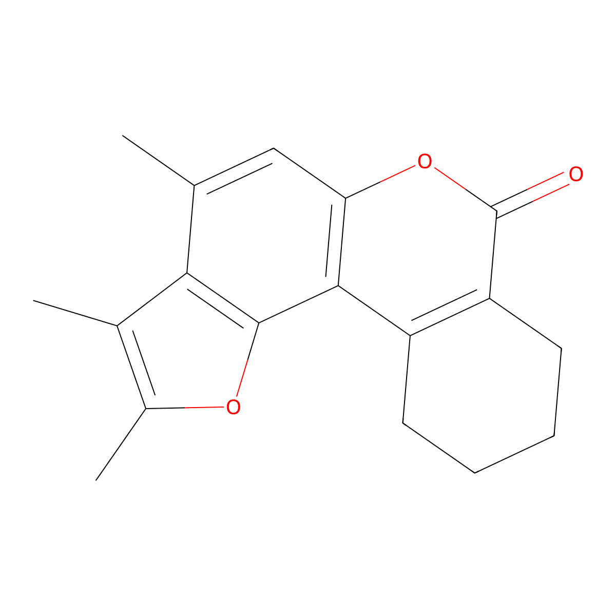 2,3,4-trimethyl-8,9,10,11-tetrahydro-7H-benzo[c]furo[2,3-f]chromen-7-one molecular structure, CAS 374758-92-6