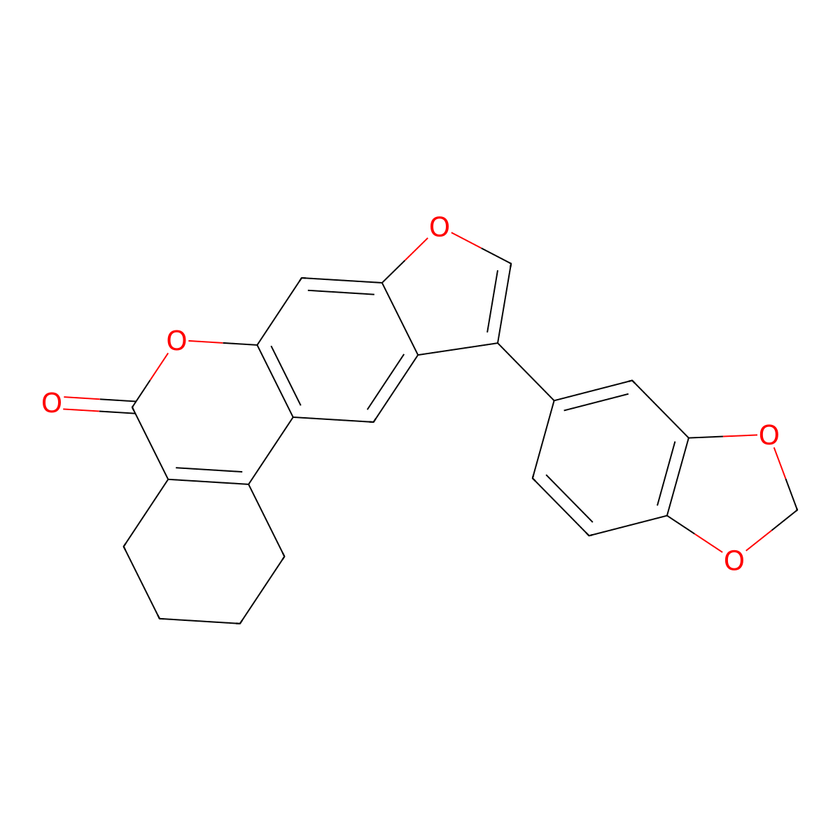 10-(1,3-benzodioxol-5-yl)-1,2,3,4-tetrahydro-5H-benzo[c]furo[3,2-g]chromen-5-one molecular structure, CAS 374758-99-3