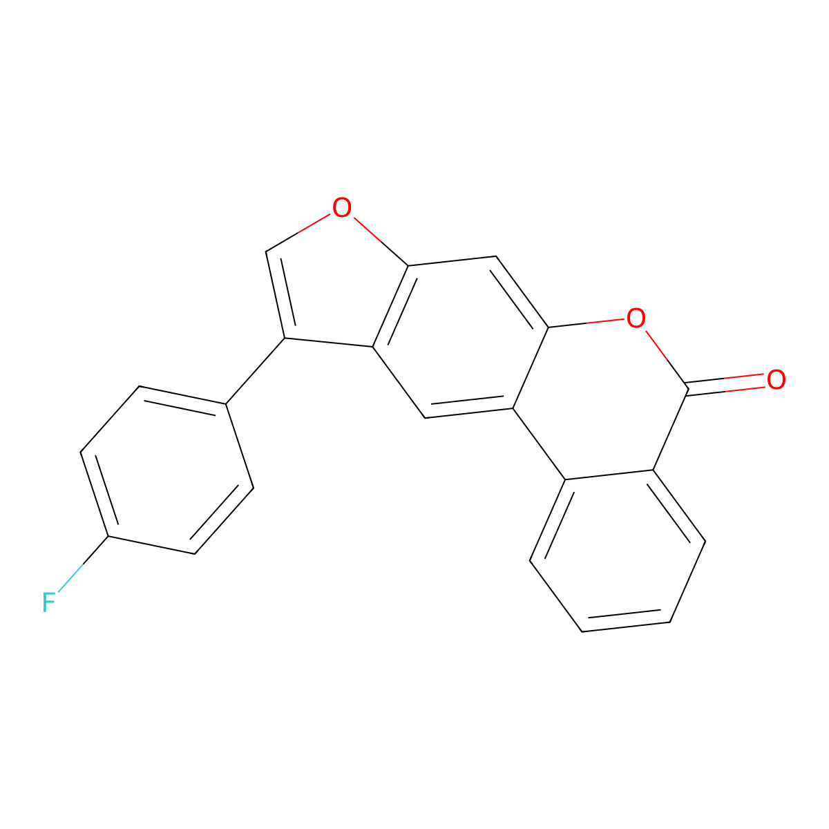 10-(4-fluorophenyl)-5H-benzo[c]furo[3,2-g]chromen-5-one molecular structure, CAS 374759-03-2