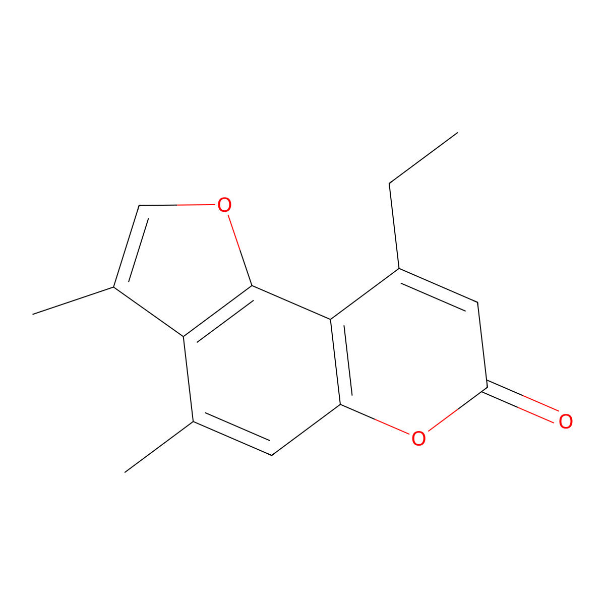 9-ethyl-3,4-dimethyl-7H-furo[2,3-f]chromen-7-one molecular structure, CAS 374759-07-6