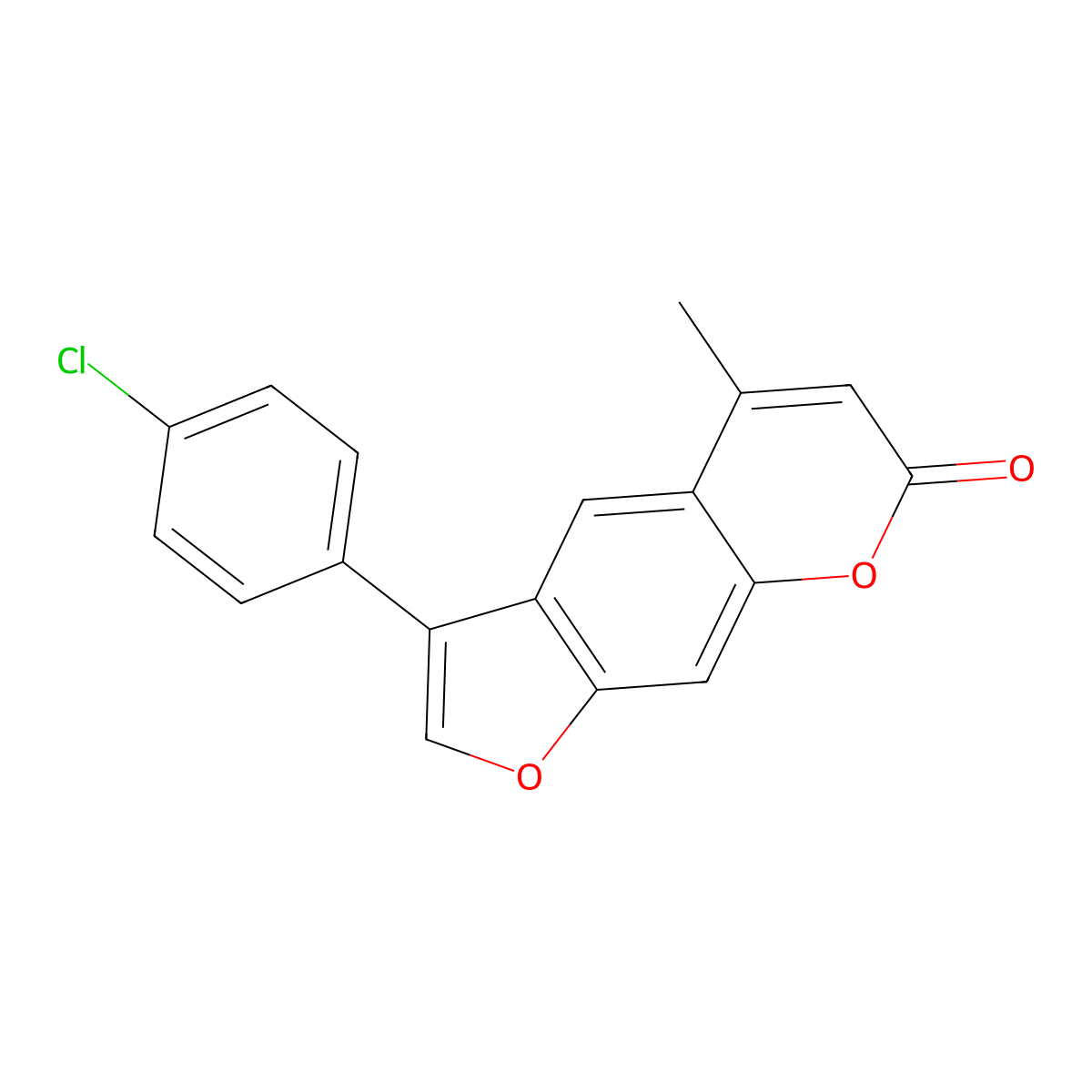 3-(4-chlorophenyl)-5-methyl-7H-furo[3,2-g]chromen-7-one molecular structure, CAS 374759-18-9