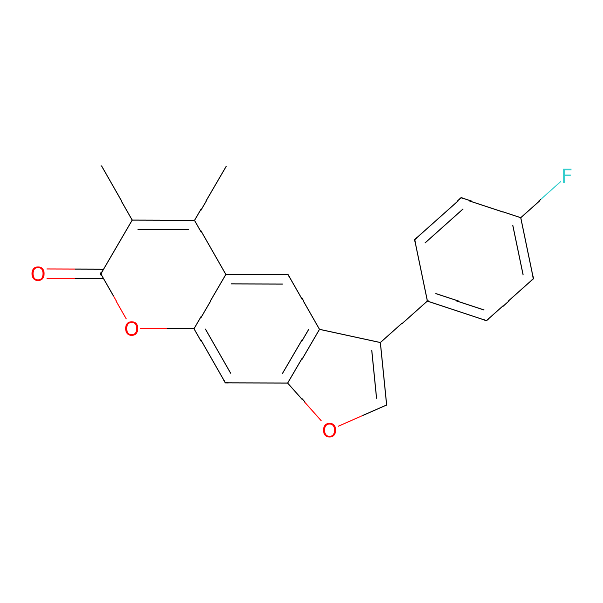3-(4-fluorophenyl)-5,6-dimethyl-7H-furo[3,2-g]chromen-7-one molecular structure, CAS 374759-28-1