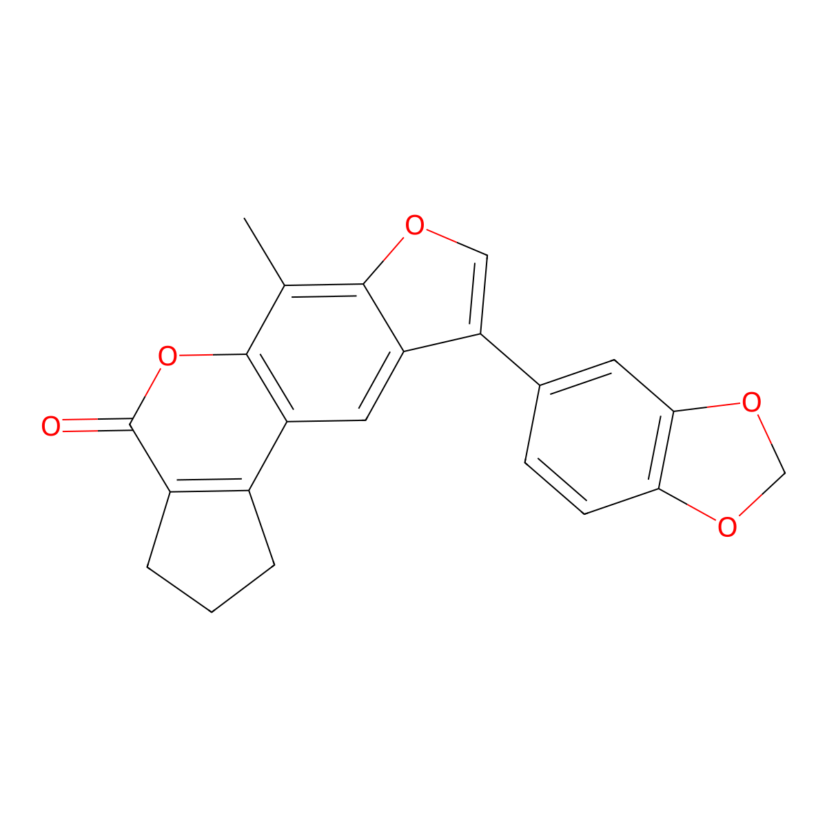 9-(1,3-benzodioxol-5-yl)-6-methyl-2,3-dihydrocyclopenta[c]furo[3,2-g]chromen-4(1H)-one molecular structure, CAS 374759-37-2