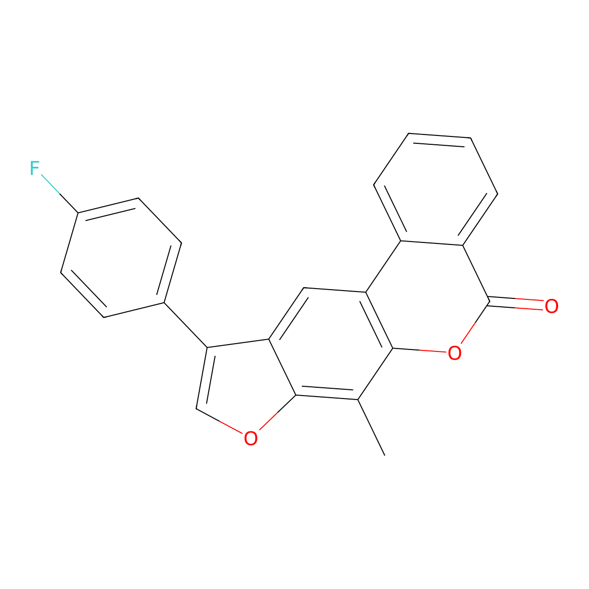 10-(4-fluorophenyl)-7-methyl-5H-benzo[c]furo[3,2-g]chromen-5-one molecular structure, CAS 374759-48-5