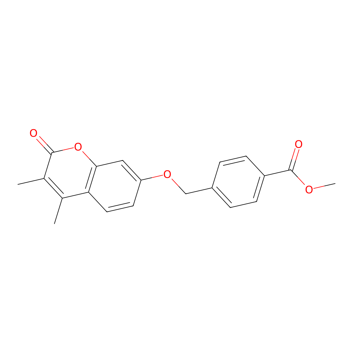 methyl 4-{[(3,4-dimethyl-2-oxo-2H-chromen-7-yl)oxy]methyl}benzoate molecular structure, CAS 374759-65-6