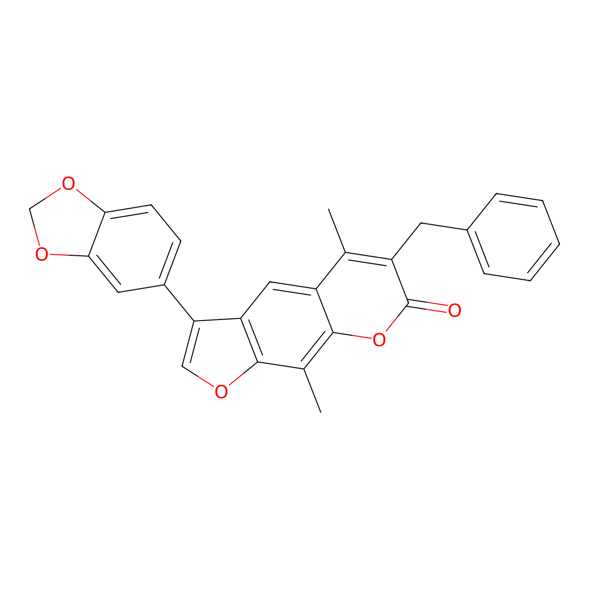 3-(1,3-benzodioxol-5-yl)-6-benzyl-5,9-dimethyl-7H-furo[3,2-g]chromen-7-one molecular structure, CAS 374760-03-9