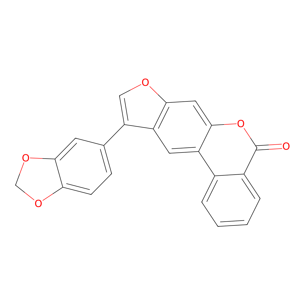 10-(1,3-benzodioxol-5-yl)-5H-benzo[c]furo[3,2-g]chromen-5-one molecular structure, CAS 374760-18-6