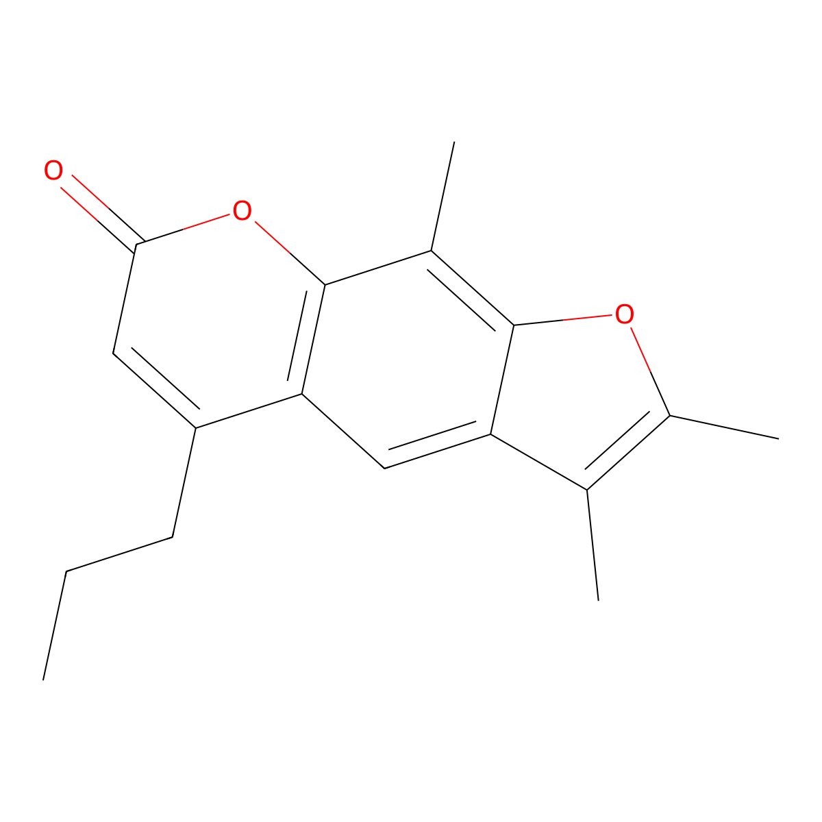 2,3,9-trimethyl-5-propyl-7H-furo[3,2-g]chromen-7-one molecular structure, CAS 374760-30-2
