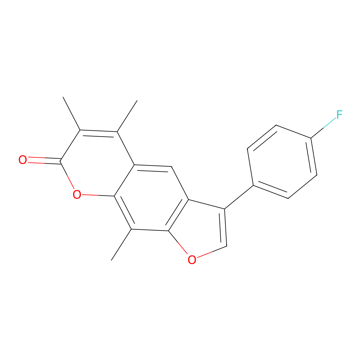 3-(4-fluorophenyl)-5,6,9-trimethyl-7H-furo[3,2-g]chromen-7-one molecular structure, CAS 374760-37-9