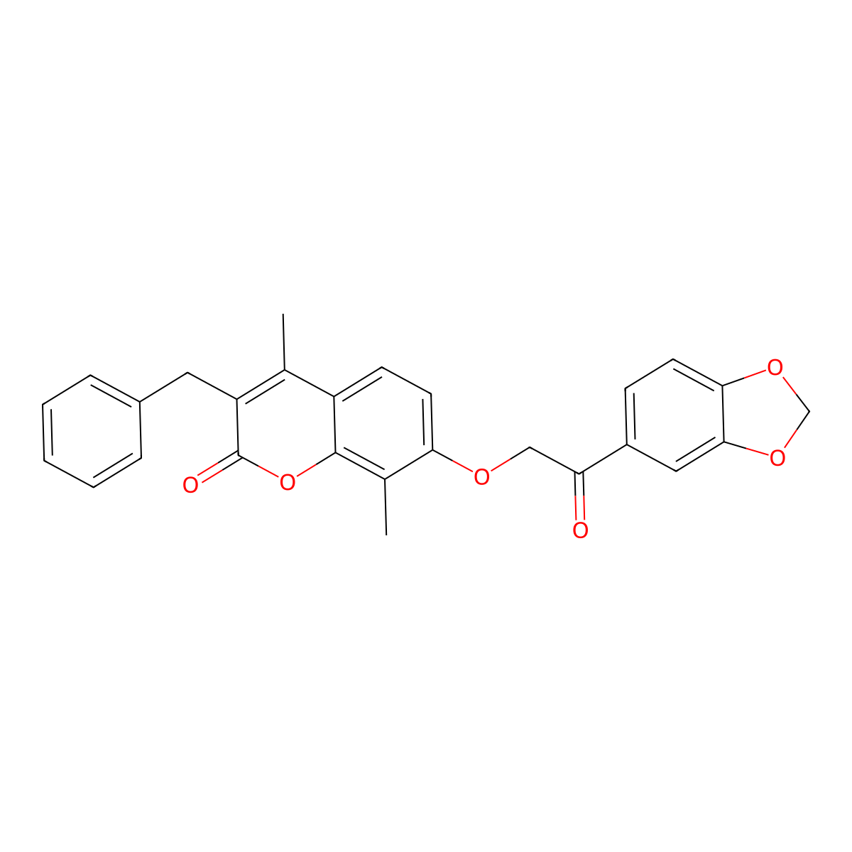 7-[2-(1,3-benzodioxol-5-yl)-2-oxoethoxy]-3-benzyl-4,8-dimethyl-2H-chromen-2-one molecular structure, CAS 374760-45-9