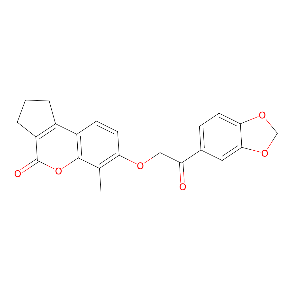 7-[2-(1,3-benzodioxol-5-yl)-2-oxoethoxy]-6-methyl-2,3-dihydrocyclopenta[c]chromen-4(1H)-one molecular structure, CAS 374760-48-2