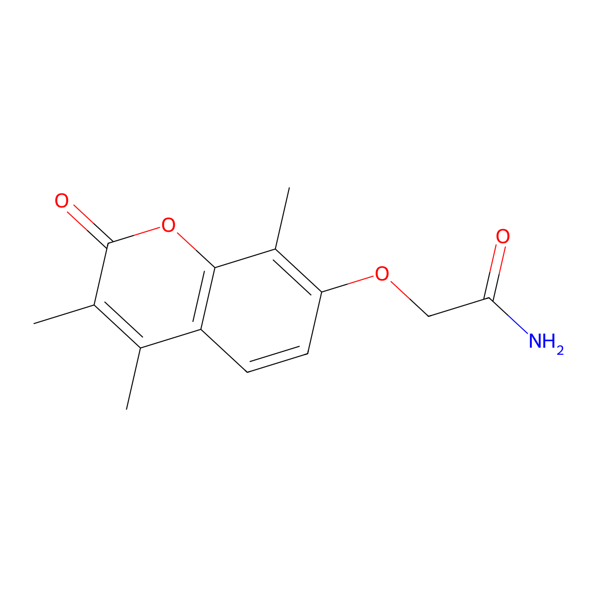 2-(3,4,8-Trimethyl-2-oxo-2H-chromen-7-yloxy)-acetamide molecular structure, CAS 374760-69-7