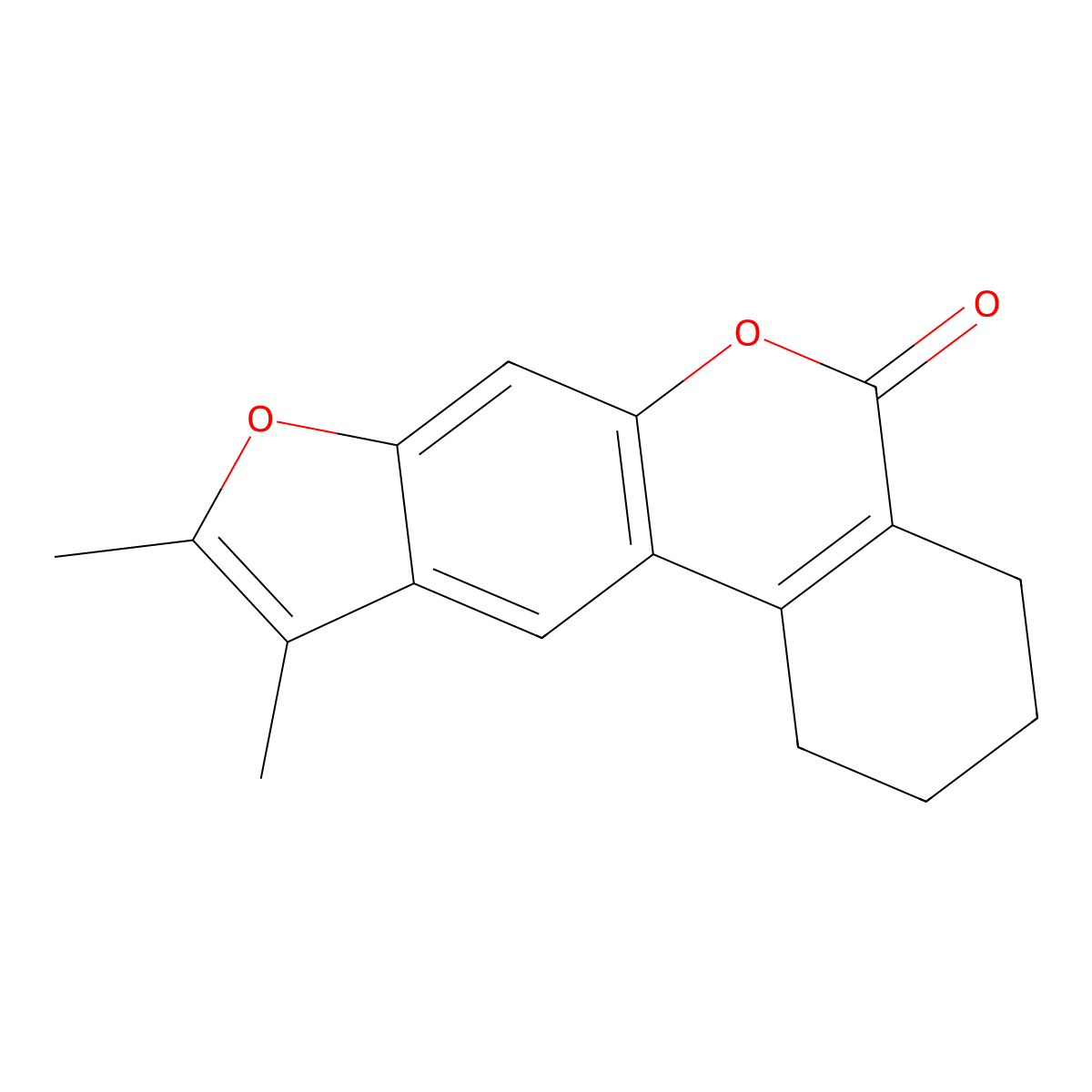 9,10-dimethyl-1,2,3,4-tetrahydro-5H-benzo[c]furo[3,2-g]chromen-5-one molecular structure, CAS 374760-71-1