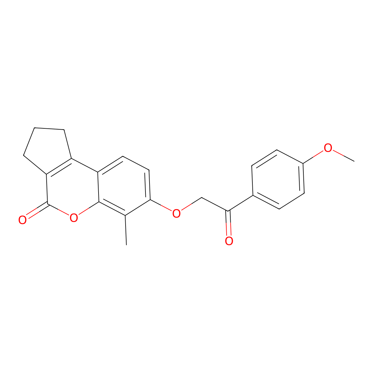 7-[2-(4-methoxyphenyl)-2-oxoethoxy]-6-methyl-2,3-dihydrocyclopenta[c]chromen-4(1H)-one molecular structure, CAS 374760-75-5