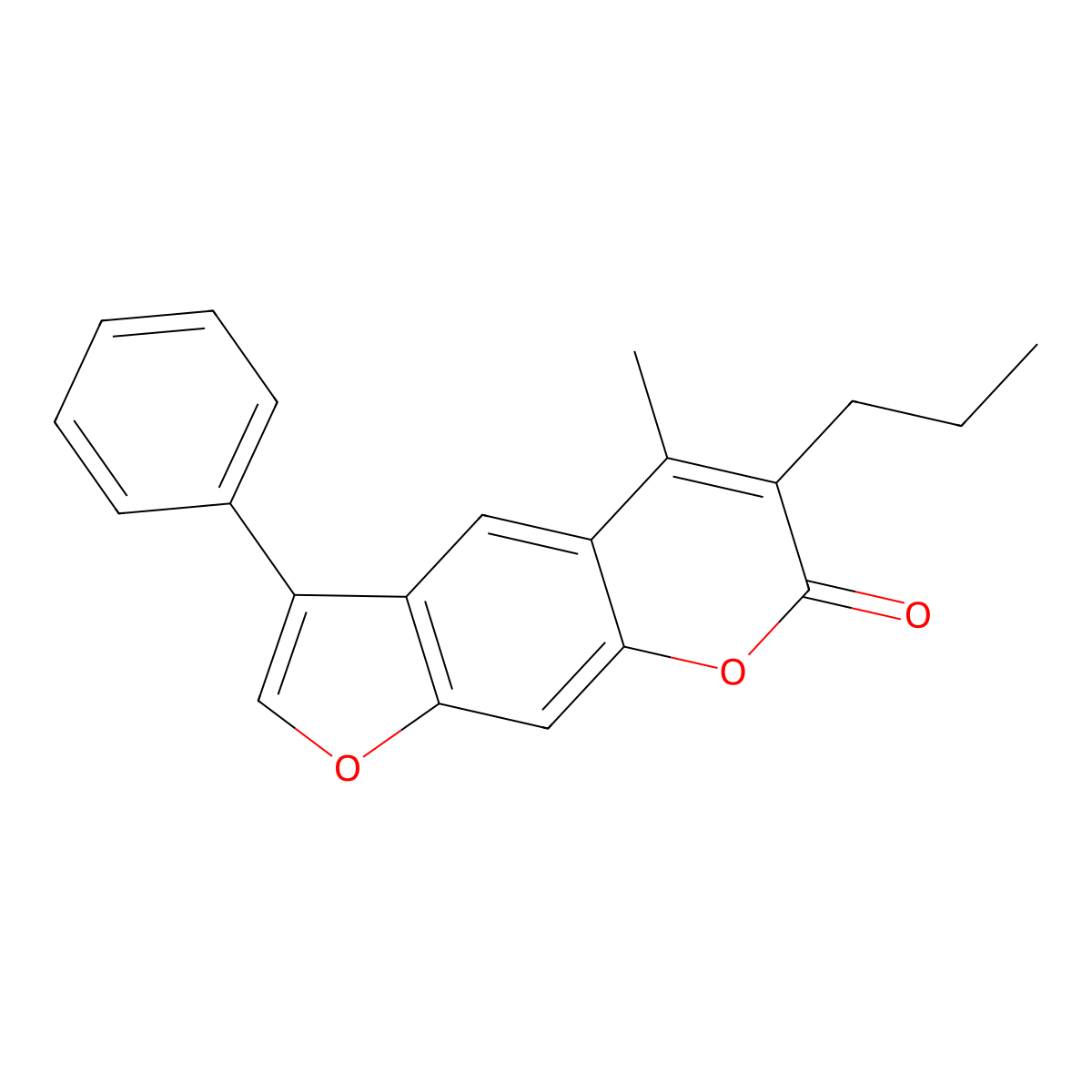 5-methyl-3-phenyl-6-propyl-7H-furo[3,2-g]chromen-7-one molecular structure, CAS 374760-78-8