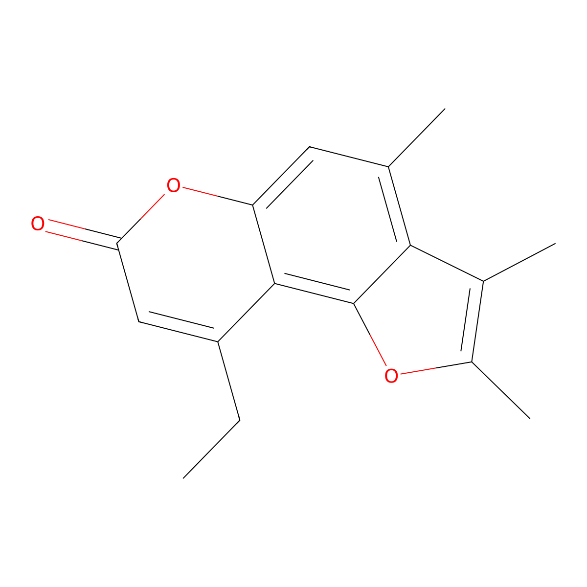 9-ethyl-2,3,4-trimethyl-7H-furo[2,3-f]chromen-7-one molecular structure, CAS 374761-06-5