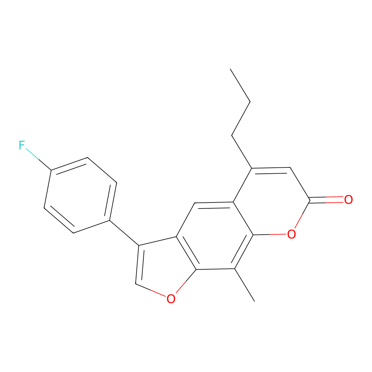 3-(4-fluorophenyl)-9-methyl-5-propyl-7H-furo[3,2-g]chromen-7-one molecular structure, CAS 374761-17-8
