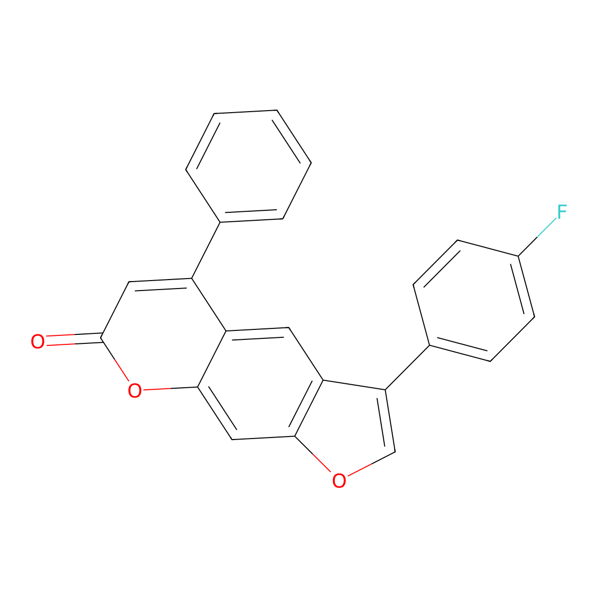 3-(4-fluorophenyl)-5-phenyl-7H-furo[3,2-g]chromen-7-one molecular structure, CAS 374761-25-8