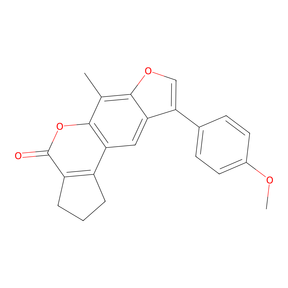 9-(4-methoxyphenyl)-6-methyl-2,3-dihydrocyclopenta[c]furo[3,2-g]chromen-4(1H)-one molecular structure, CAS 374761-27-0